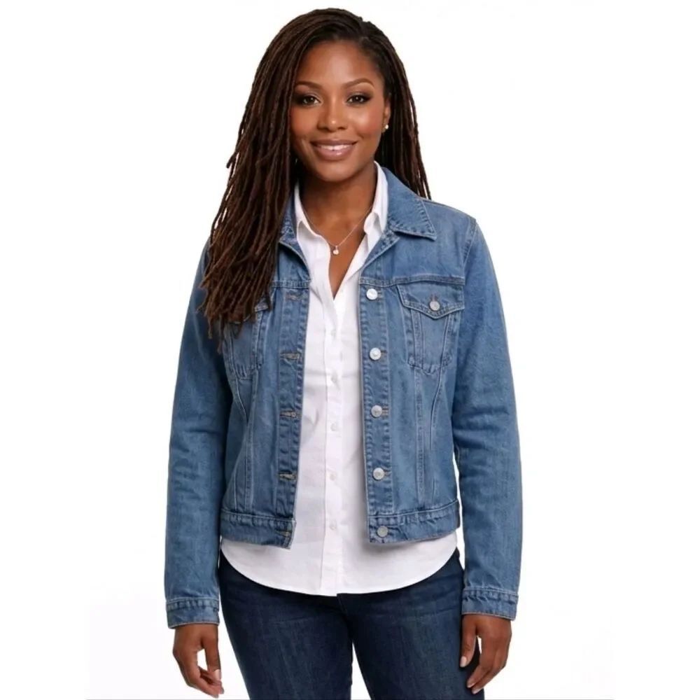Hudson Los Angeles Classic Trucker Blue Denim Jean Jacket  L/XL, 1X